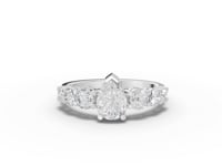 4.39 Ct Pear Solitaire Drop  Accent Lab Diamond Jewelry Set