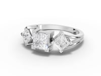 1.98 Ct Princess-Cut Lab-Grown Diamond Three-Stone Ring