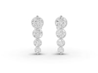 3.24 Ct Graduated Round Lab Diamond Drop Earrings