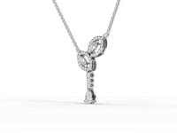 0.71 Ct Lab-Grown Marquise Halo Pear Diamond Drop Necklace