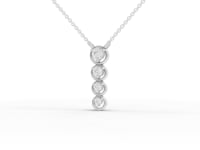 Vertical Lab Grown Diamond Bar Pendant Necklac