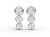 2.34 Ct Round Bezel Drop Lab Diamond Jewelry Set