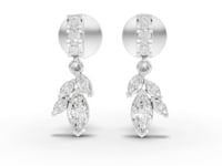 0.64 Ct Marquise Cluster Drop Lab Diamond Earrings