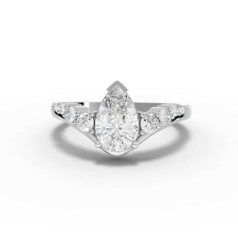 Pear Shaped Lab Grown Diamond Engagement Ring