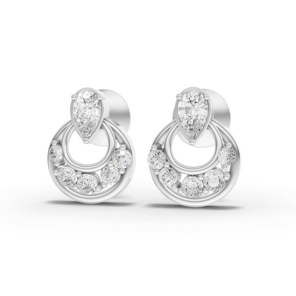 Statement Pear Shaped Lab Grown Diamond Drop Earrings