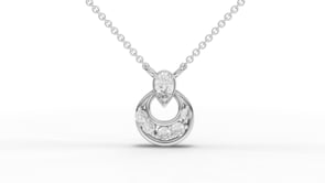 Pear Shaped Lab Grown Diamond Halo Pendant Necklace