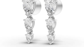 Modern Vertical Pear Lab Grown Diamond Drop Earrings