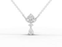 0.33 Ct Floral Drop Statement Lab Diamond Pendant Necklace