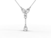 Drop Necklace with Lab Grown Diamond Pear and Round Arrangement