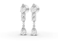 4.92 Ct Pear & Round Statement Lab Diamond Jewelry Set