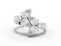 4.92 Ct Pear & Round Statement Lab Diamond Jewelry Set