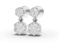 0.68 Ct Hexagon Geometric Drop Lab Diamond Earrings