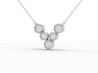 2.62 Ct Hexagon Round Geometric Lab Diamond Jewelry Set