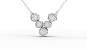 Lab-Grown Diamond Hexagon Cluster Necklace