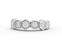 2.62 Ct Hexagon Round Geometric Lab Diamond Jewelry Set