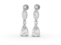 3.56 Ct Marquise & Pear Drop Lab Diamond Jewelry Set with Y Necklace