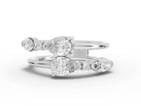 Lab-Grown Pear Diamond Open-Ended Ring with Floating Round Accents