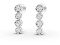 2.62 Ct Hexagon Round Geometric Lab Diamond Jewelry Set