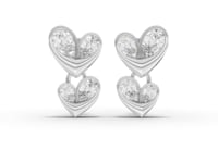 1.67 Ct Double Heart Lab Diamond Jewelry Set with Ring, Earrings & Necklace