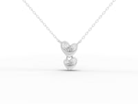 قلادة على شكل قلب مزدوج مرصعة بالألماس المصنّع في المختبر