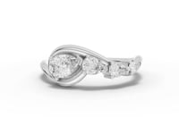 Lab-Grown Pear Diamond Swirl Open Wrap Ring