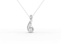 قلادة متدلية من الألماس المستدير المصنّع في المختبر