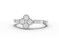 0.36 Ct Lab-Grown Round Diamond Floral Cluster Ring