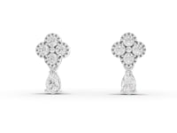 Lab-Grown Diamond Floral Cluster Drop Earrings