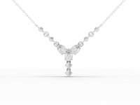 1.37 Ct Floral Drop Lab Grown Diamond Pendant Necklace