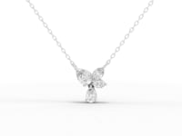 Lab Grown Diamond Butterfly Floral Jewelry Set with Drop Earrings Pendant and Ring