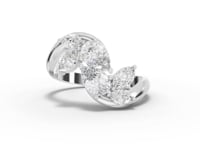 Lab Grown Diamond Butterfly Floral Jewelry Set with Drop Earrings Pendant and Ring