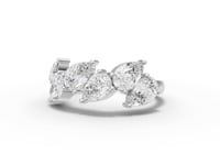 2.13 Ct Lab Grown Pear Diamond Floral Band Ring