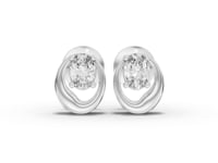0.25 Ct Oval Diamond Swirl Stud Earrings