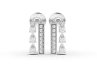 Lab Grown Diamond Pear Vertical Bar Jewelry Set with Earrings Necklace and Wrap Ring