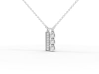 0.21 Ct Pear Lab Diamond Vertical Bar Pendant Necklace