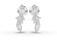 Lab Grown Diamond Marquise and Round Cluster Drop Earrings