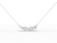 Lab Grown Diamond Marquise and Round Cluster Jewelry Set with Ring Necklace and Drop Earrings