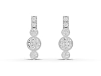 0.35 Ct Bezel Lab Diamond Drop Earrings with Accent Stones