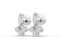 2.04 Ct Marquise Lab Diamond Floral Jewelry Set with Pendant, Earrings & Pavé Ring