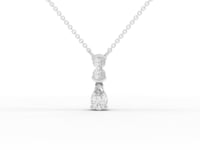 Lab Grown Diamond Vertical Drop Necklace with Pear Cut Design