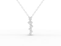 Lab-Grown Diamond Stacked Square Geometric Drop Necklace