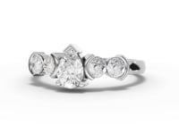 2.43 Ct Pear & Round Lab Diamond Statement Jewelry Set