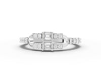 Lab Grown Diamond Emerald Cut Link Jewelry Set with Paperclip Pendant Necklace Drop Earrings and Open Ring