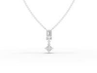 Lab Grown Emerald Cut Diamond Drop Jewelry Set with Earrings, Necklace and Engagement Ring