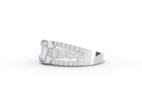 1.03 Ct Emerald Lab Diamond Statement Ring with Bezel Accents 0.75 Ct Center