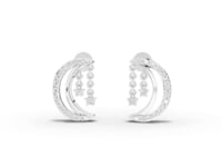 0.28 Ct Celestial Crescent Moon Lab Diamond Star Charm Earrings