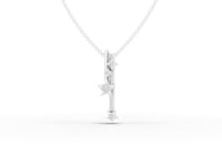 Modern Lab Grown Diamond Vertical Bar Star Jewelry Set with Drop Earrings and Pendant Necklace