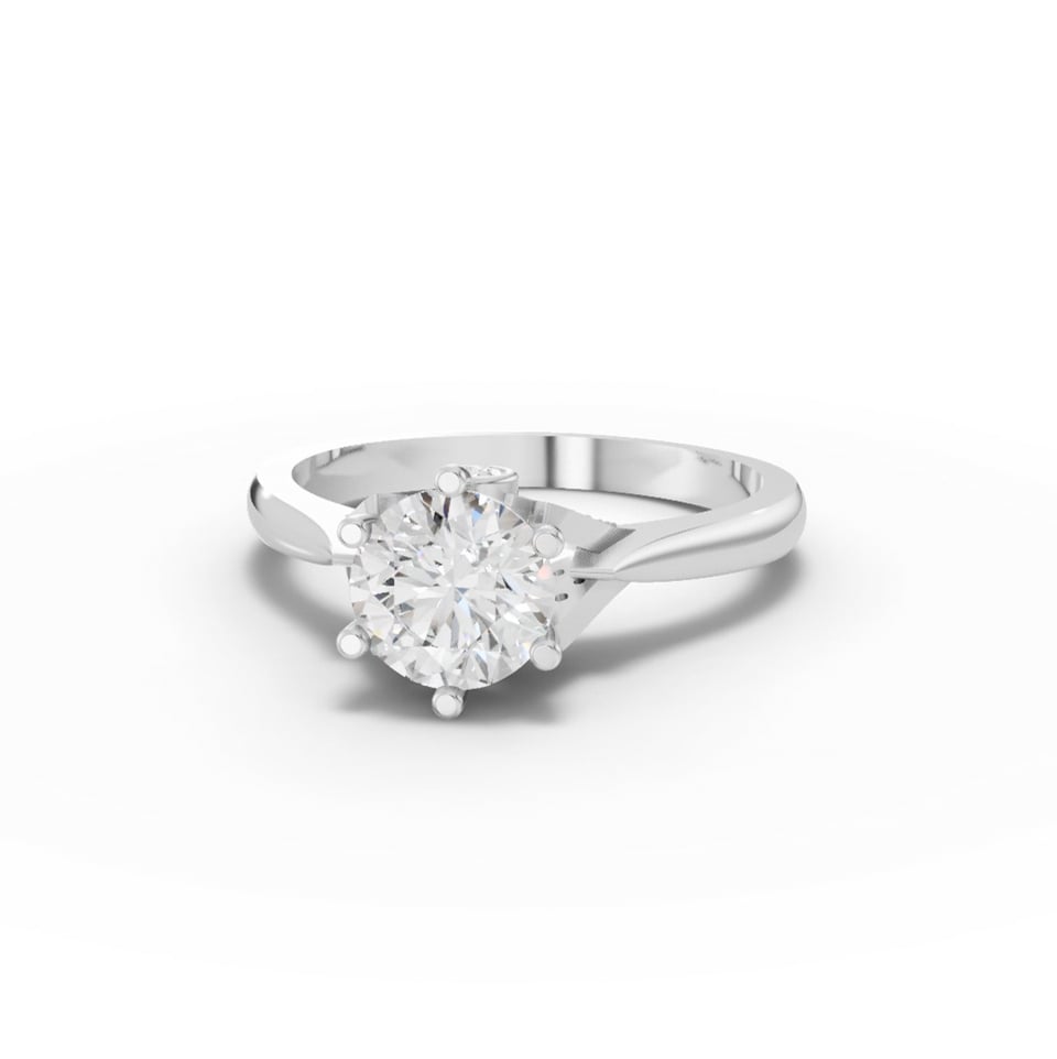 1.09 Ct Round Solitaire Lab Diamond Hidden Halo Ring 1.00 Ct Center