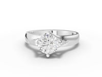 1.02 Ct Classic Round Lab Grown Diamond Engagement Ring with Tapered Cathedral Setting