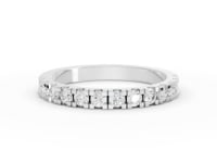 0.58 Ct Classic Round Lab Grown Diamond Half Eternity Wedding Band